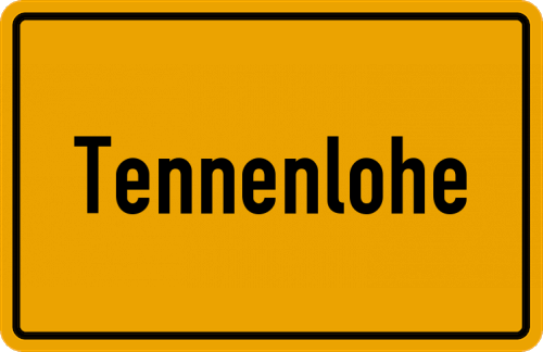 Ortsschild Tennenlohe, Kreis Erlangen