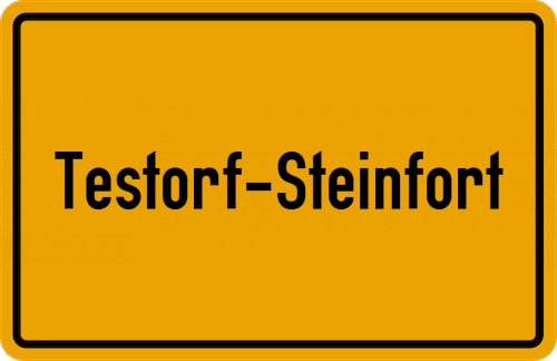 Ortsschild Testorf-Steinfort