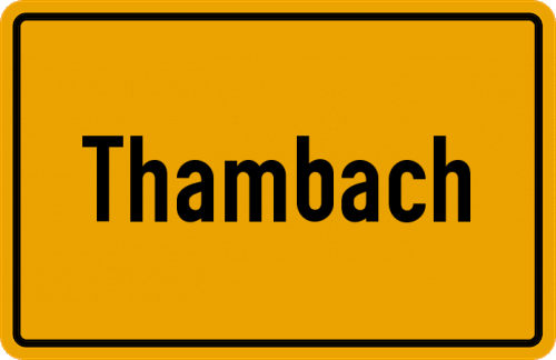 Ortsschild Thambach