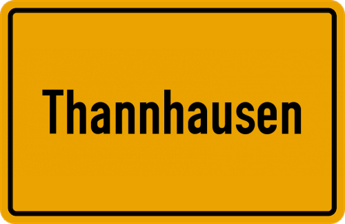 Ortsschild Thannhausen, Mittelfranken