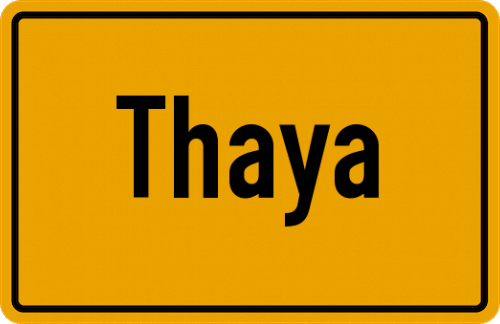 Ortsschild Thaya