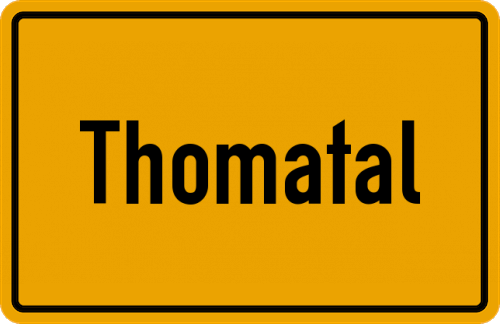 Ortsschild Thomatal