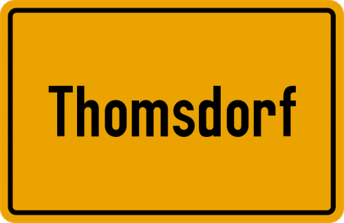 Ortsschild Thomsdorf