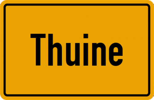 Ortsschild Thuine, Emsl