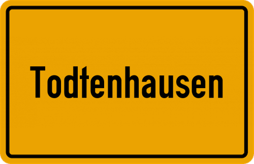 Ortsschild Todtenhausen, Kreis Minden, Westfalen