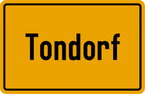 Ortsschild Tondorf, Eifel