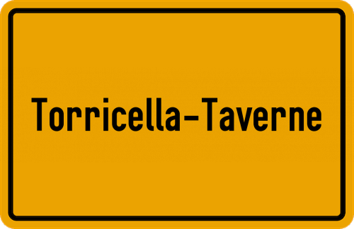 Ortsschild Torricella-Taverne