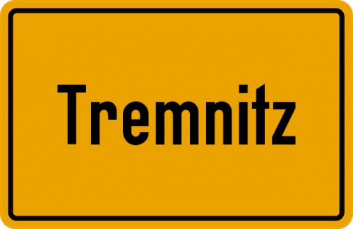 Ortsschild Tremnitz