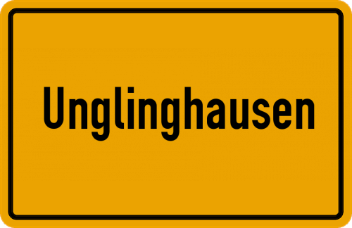 Ortsschild Unglinghausen