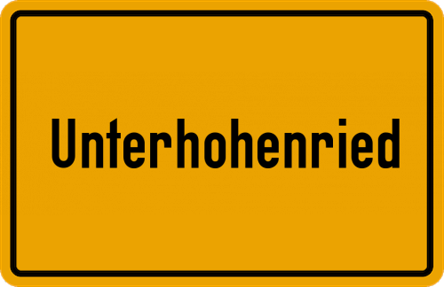 Ortsschild Unterhohenried