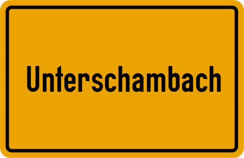 Ortsschild Unterschambach