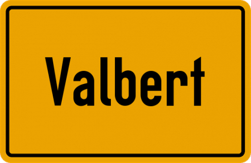 Ortsschild Valbert, Westfalen
