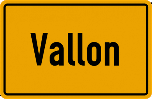 Ortsschild Vallon