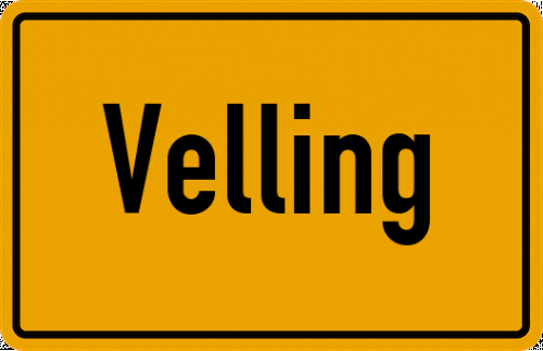 Ortsschild Velling, Kreis Bogen, Niederbayern