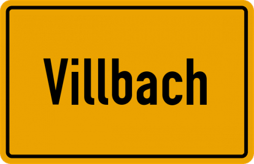 Ortsschild Villbach