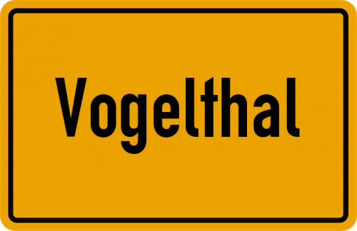 Ortsschild Vogelthal