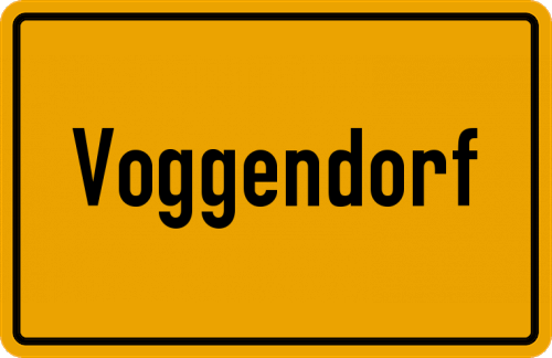 Ortsschild Voggendorf, Kreis Feuchtwangen