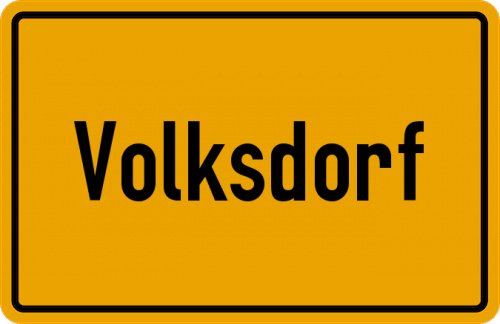 Ortsschild Volksdorf, Niederbayern
