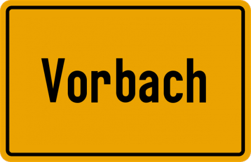 Ortsschild Vorbach, Unterfranken