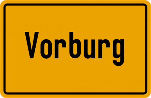 Ortsschild Vorburg
