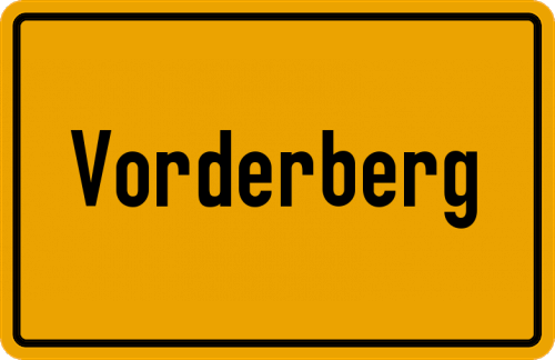 Ortsschild Vorderberg
