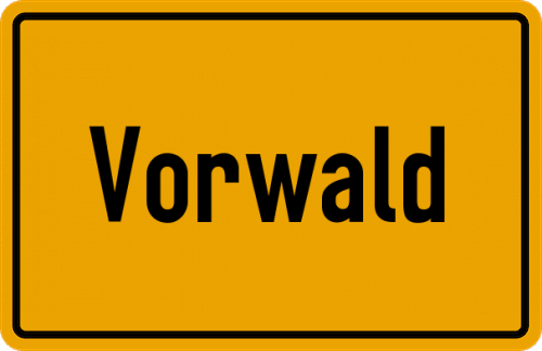 Ortsschild Vorwald