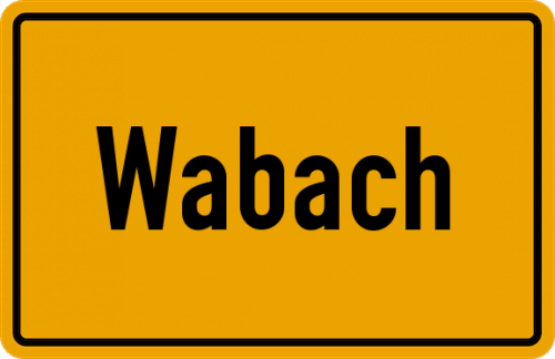 Ortsschild Wabach