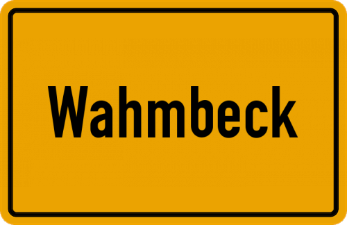 Ortsschild Wahmbeck, Niedersachsen