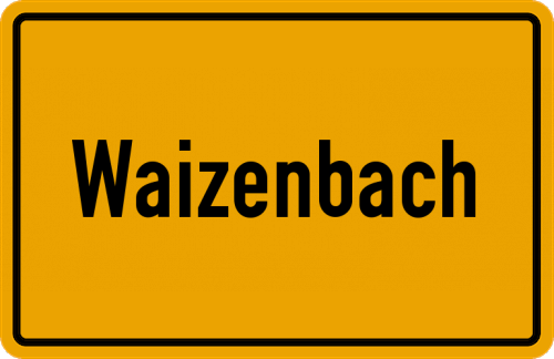 Ortsschild Waizenbach, Unterfranken