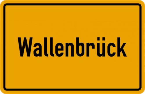 Ortsschild Wallenbrück, Kreis Herford