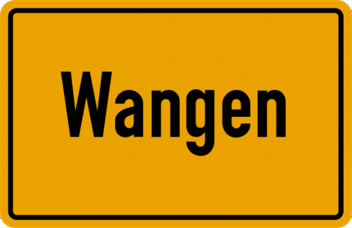 Ortsschild Wangen, Kreis Starnberg