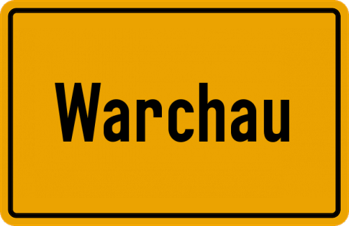 Ortsschild Warchau