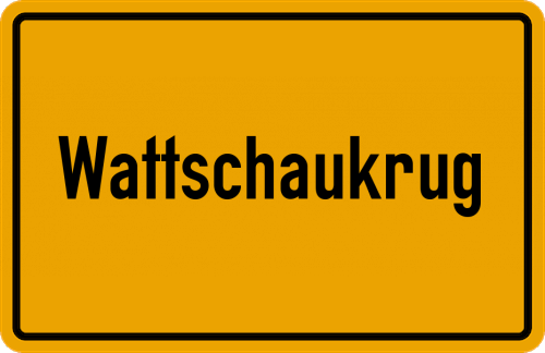 Ortsschild Wattschaukrug, Gemeinde Husby
