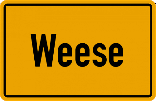 Ortsschild Weese