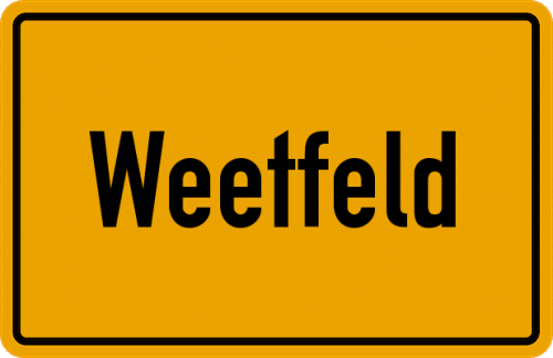 Ortsschild Weetfeld