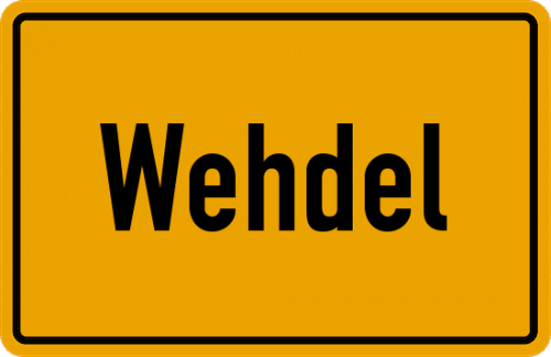 Ortsschild Wehdel, Kreis Bersenbrück