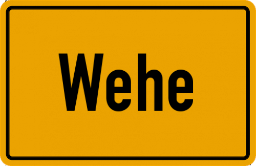 Ortsschild Wehe, Kreis Lübbecke, Westfalen
