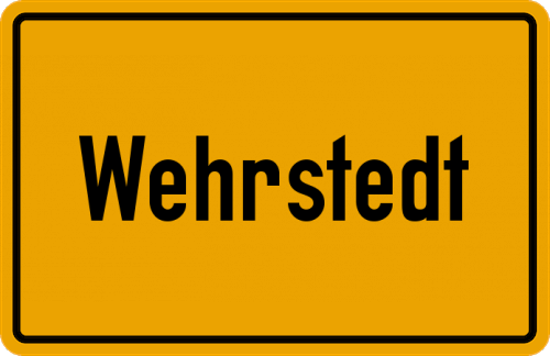 Ortsschild Wehrstedt, Niedersachsen