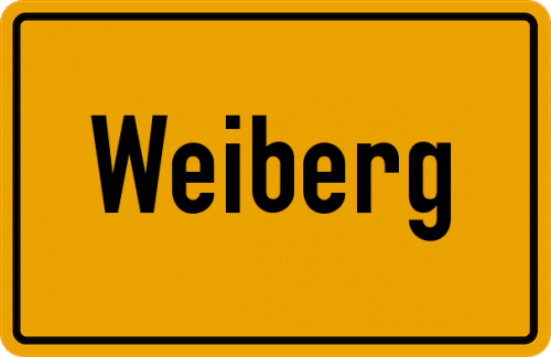 Ortsschild Weiberg, Kreis Kempten, Allgäu