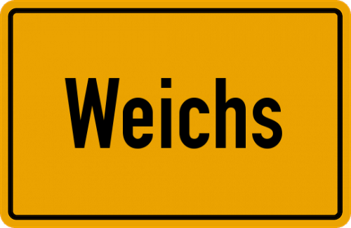 Ortsschild Weichs, Kreis Dachau