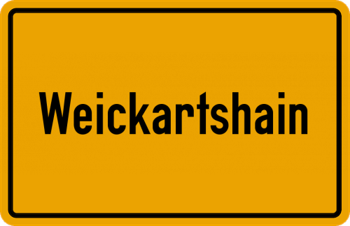Ortsschild Weickartshain, Bahnhof;Weickartshain, Hessen