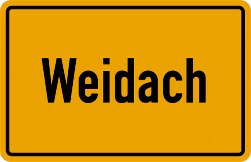 Ortsschild Weidach, Kreis Ebersberg, Oberbayern