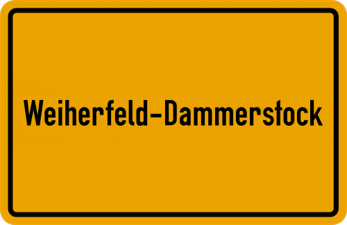 Ortsschild Weiherfeld-Dammerstock