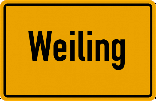 Ortsschild Weiling, Niederbayern