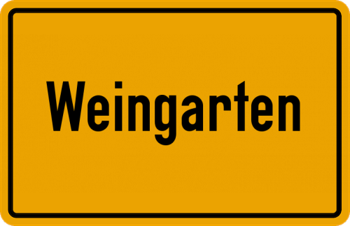 Ortsschild Weingarten, Oberfranken