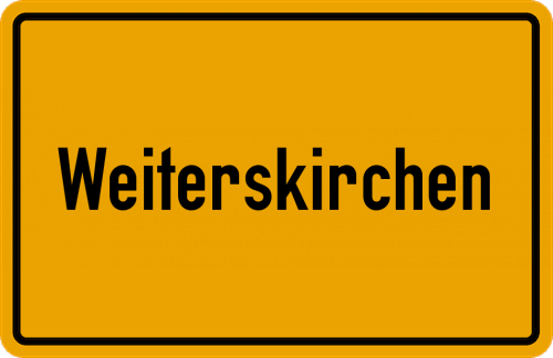 Ortsschild Weiterskirchen, Kreis Ebersberg, Oberbayern
