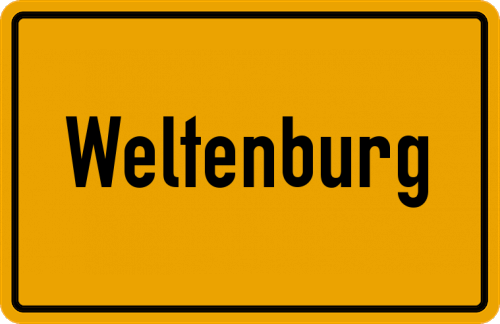 Ortsschild Weltenburg, Kreis Kelheim, Niederbayern