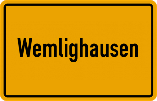 Ortsschild Wemlighausen, Kreis Wittgenstein