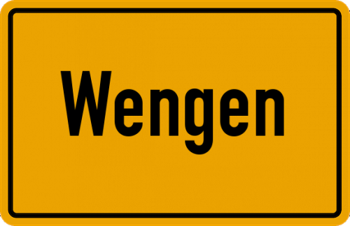 Ortsschild Wengen, Kreis Kempten, Allgäu