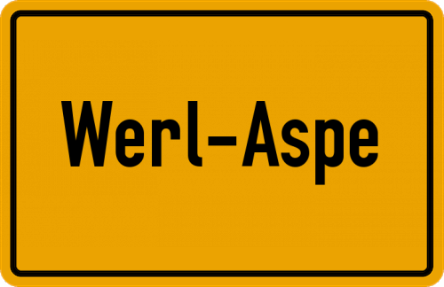 Ortsschild Werl-Aspe